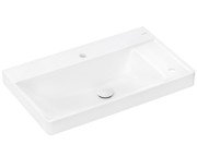 Раковина Hansgrohe Xelu Q 80х48 см полиця праворуч з 2 отворами без переливу кераміка SmartClean білий 61028450