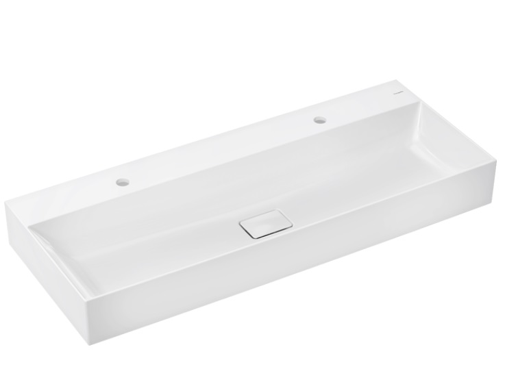 Раковина для ванної Hansgrohe Xevolos E 120х48 см з 2 отворами кераміка SmartClean білий 61106450