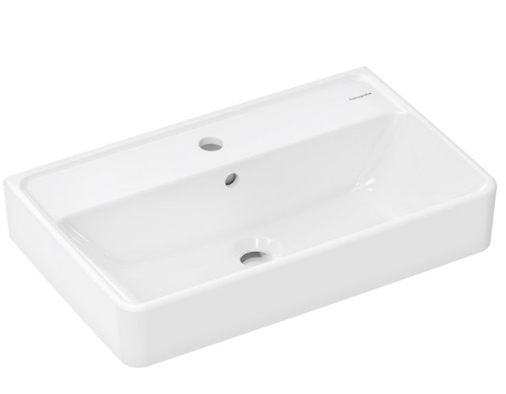 Раковина для ванной Hansgrohe Xanuia Q Compact 60х37 см c отверстием и переливом керамика SmartClean белый 61124450