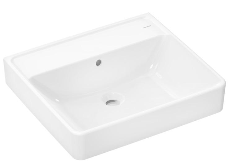 Раковина для ванной Hansgrohe Xanuia Q 55х48 см без отверстия с переливом керамика SmartClean белый 61146450