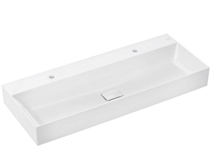 Раковина для ванной Hansgrohe Xevolos E 120х48 см с 2 отверстиями керамика SmartClean белый 61106450