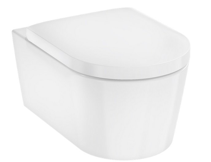 Підвісний унітаз Hansgrohe EluPura S AquaFall Flush 36х54 см з кришкою кераміка білий 60292450