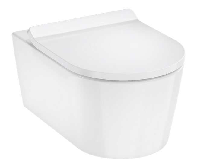 Унитаз подвесной Hansgrohe EluPura S 36х54 см с крышкой керамика HygieneEffect белый 62025450