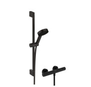Термостат для душа Hansgrohe Ecostat Element с душевым набором Pulsify Select S EcoSmart черный матовый 24272670