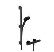 Термостат для душа Hansgrohe Ecostat Fine с душевым набором Pulsify Select S EcoSmart черный матовый 24262670