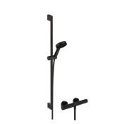 Термостат для душу Hansgrohe Ecostat Element із душовим набором Pulsify Select S EcoSmart чорний матовий 24271670
