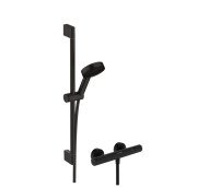 Термостат для душа Hansgrohe Ecostat Element с душевым набором Pulsify Select S EcoSmart черный матовый 24272670