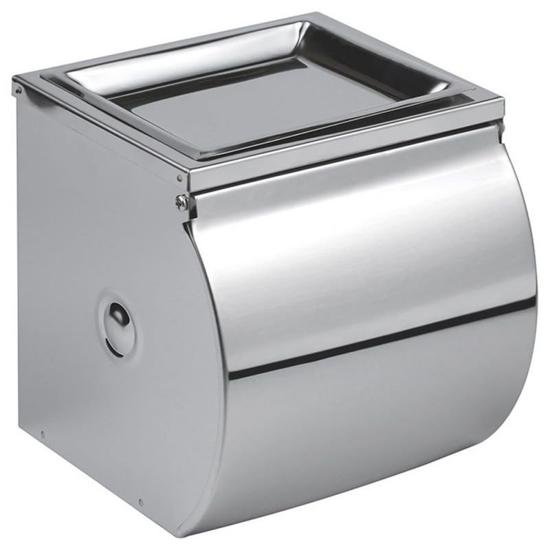 Тримач для туалетного паперу Kroner KRM Rizze-ACC300 з кришкою хром CV022902