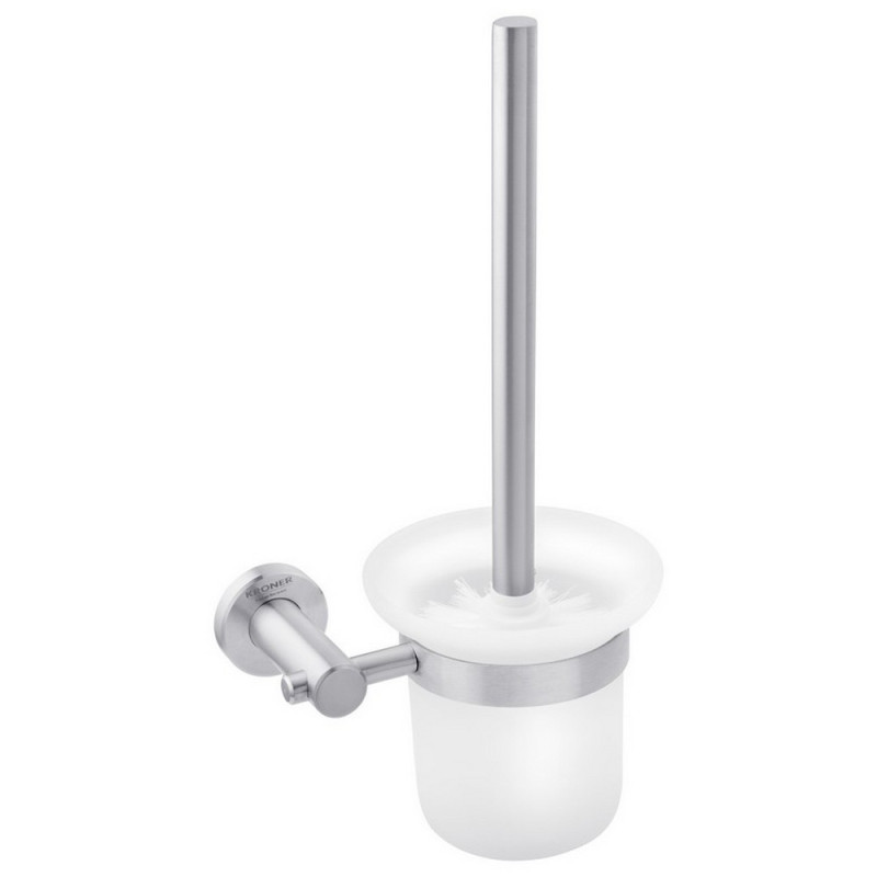 Ершик для унитаза  Kroner KRP Edelstahl Klassisch-ESG3710 с держателем белый/никель CV025648