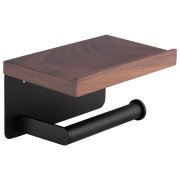 Держатель для туалетной бумаги Kroner KRP Graz-SCH3018 с полкой черный CV035539