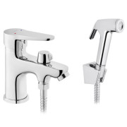 Змішувач для раковини Kroner KRM Elbe-C015 з гігієнічним душем хром CV023575