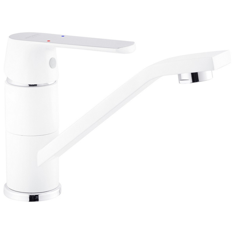 Змішувач для раковини Kroner KRP Armada-W011 одноважільний хром/білий CV024324