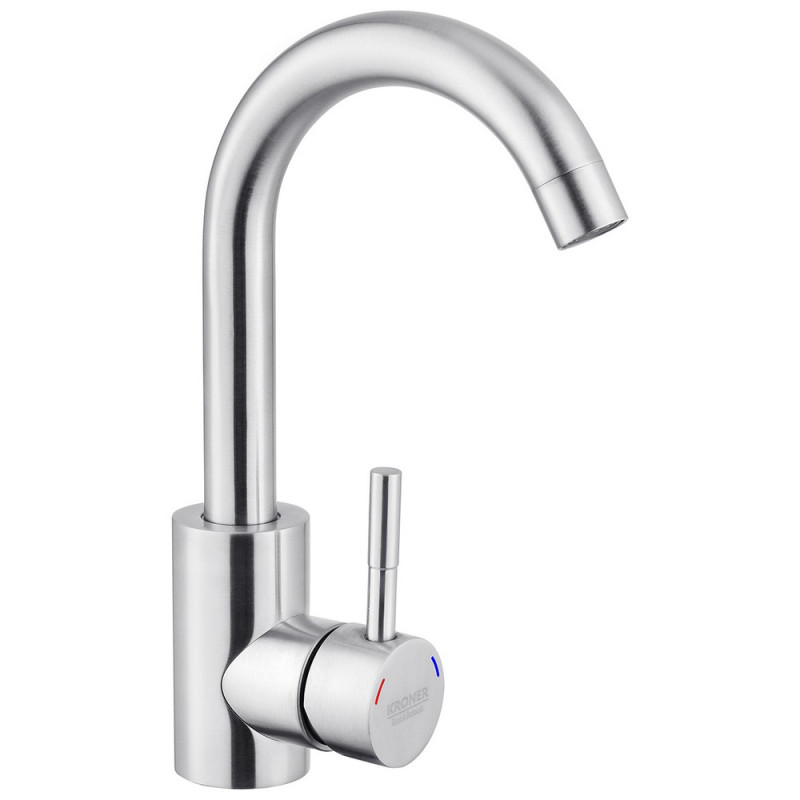 Смеситель для раковины Kroner KRP Edelstahl Klassisch-ESG011 однорычажный никель CV022999