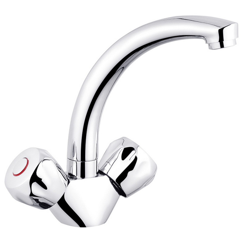 Змішувач для раковини Kroner KRP Hamburg-C010 двовентильний хром CV014912