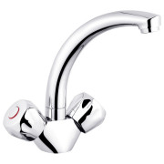 Смеситель для раковины Kroner KRP Hamburg-C010 двухвентильный хром CV014912