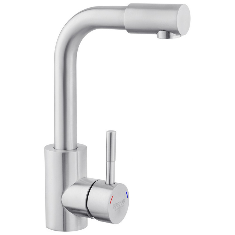 Смеситель для раковины Kroner KRP Edelstahl Klassisch-ESG012 однорычажный никель CV023008