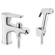 Змішувач для раковини Kroner KRM Elbe-C015 з гігієнічним душем хром CV023575