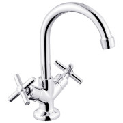 Смеситель для раковины Kroner KRM Aller-C010 двухвентильный хром CV012063