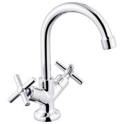 Смеситель для раковины Kroner KRM Aller-C010 двухвентильный хром CV012063