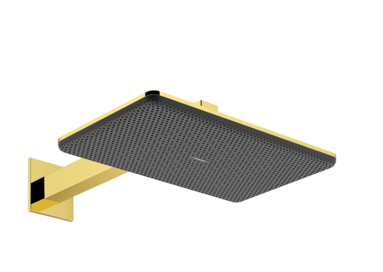 Верхний душ Hansgrohe Raindance Alive Q 34х21 см 2 режима EcoSmart с держателем золото 24551990