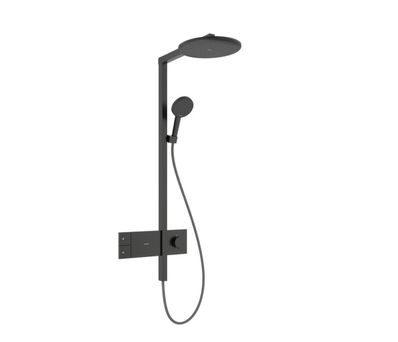 Душова стійка Hansgrohe Raindance Alive S 300 1jet із термостатом ShowerSelect Comfort чорний матовий хром 24582340