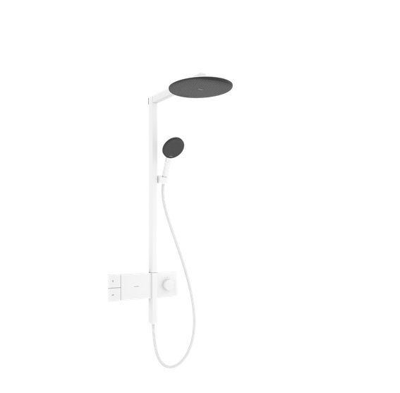 Душевая стойка Hansgrohe Raindance Alive S 300 1jet EcoSmart с термостатом белый матовый 24583700