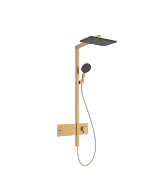 Душевая стойка Hansgrohe Raindance Alive Q 34х21 см 1jet с термостатом ShowerSelect Comfort бронза 24580140