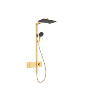 Душова стійка Hansgrohe Raindance Alive Q 34х21 см 1jet EcoSmart із термостатом золото 24581990