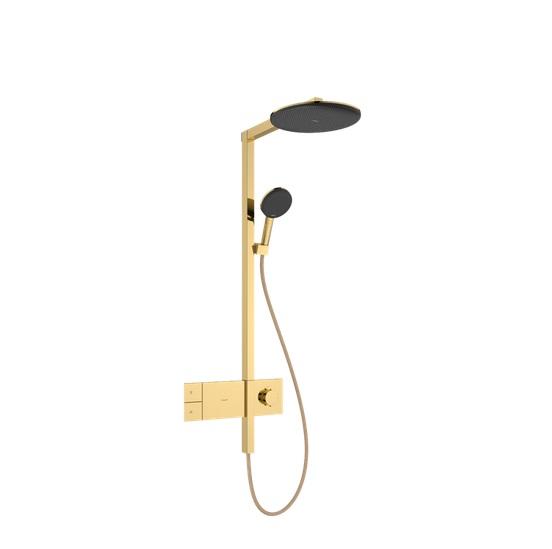 Душевая стойка Hansgrohe Raindance Alive S 300 1jet EcoSmart с термостатом золото 24583990