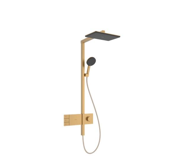 Душевая стойка Hansgrohe Raindance Alive Q 210/340 2jet EcoSmart с термостатом ShowerSelect Comfort бронза 24591140