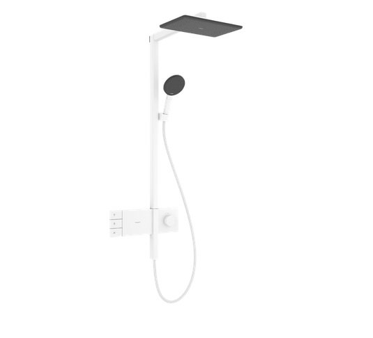 Душевая стойка Hansgrohe Raindance Alive Q 210/340 2jet EcoSmart с термостатом белый матовый 24591700