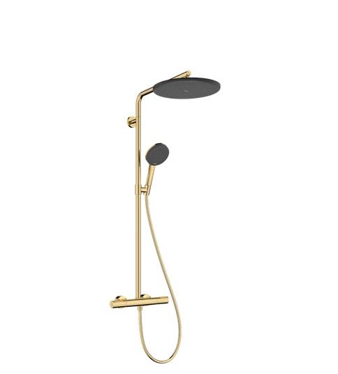 Душевая стойка Hansgrohe Raindance Alive S Puro 300 1jet с термостатом золото 24592990