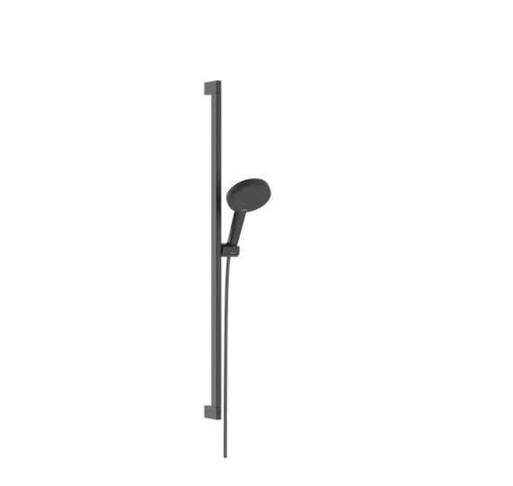 Ручний душ на штанзі Hansgrohe Raindance Alive Select S 90 см 3 режими EcoSmart чорний матовий хром 24601340