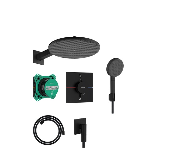 Душевая система скрытого монтажа Hansgrohe Raindance Alive S 300 1jet черный матовый 24630670