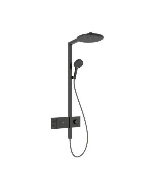 Душевая стойка Hansgrohe Raindance Alive S 300 2jet EcoSmart с термостатом черный матовый хром 24596340