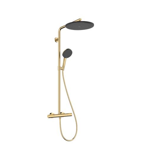 Душевая стойка Hansgrohe Raindance Alive S Puro 300 1jet EcoSmart с термостатом золото 24593990