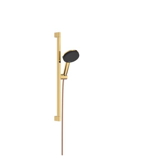 Ручний душ на штанзі Hansgrohe Raindance Alive Select S 65 см 3 режими EcoSmart золото 24600990