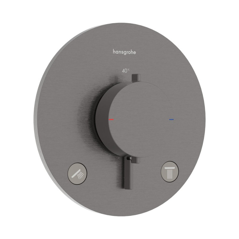 Термостат для душа скрытого монтажа Hansgrohe Ecostat Comfort S 2 потребителя черный матовый хром 33715340