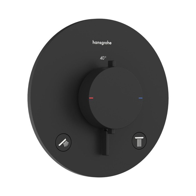 Термостат для душа скрытого монтажа Hansgrohe Ecostat Comfort S 2 потребителя черный матовый 33715670