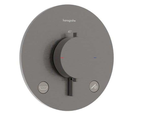 Термостат для душа скрытого монтажа Hansgrohe Ecostat Comfort S 2 потребителя черный матовый хром 33718340