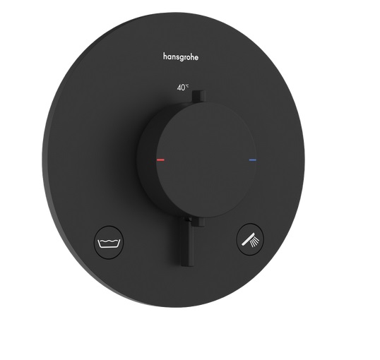 Термостат для душа скрытого монтажа Hansgrohe Ecostat Comfort S 2 потребителя черный матовый 33718670