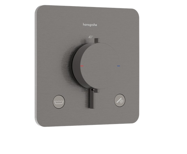 Термостат для душу прихованого монтажу Hansgrohe Ecostat Comfort Q 2 споживача чорний матовий хром 33717340