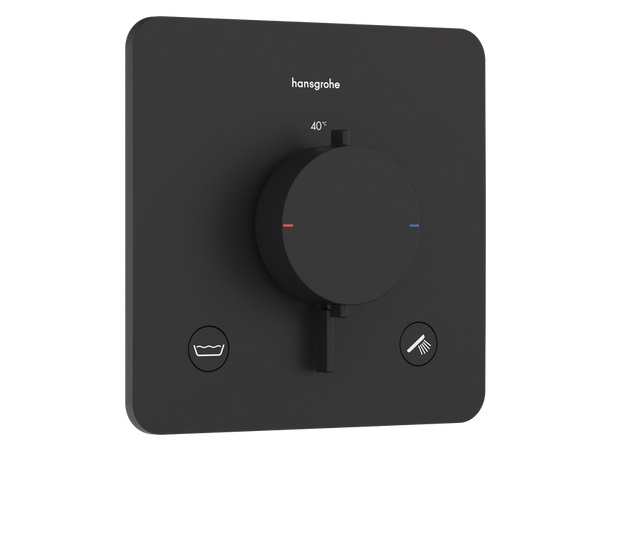 Термостат для душу прихованого монтажу Hansgrohe Ecostat Comfort Q 2 споживача чорний матовий 33717670