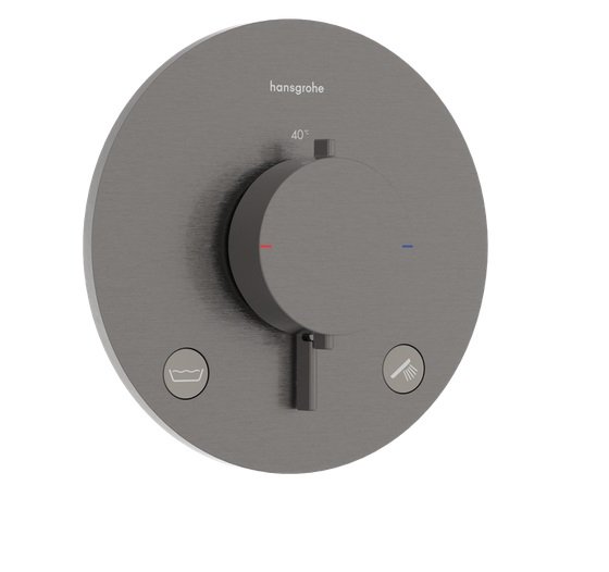 Термостат для душу прихованого монтажу Hansgrohe Ecostat Comfort S 2 споживача чорний матовий хром 33718340