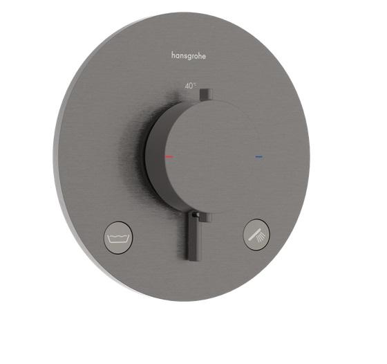 Термостат для душу прихованого монтажу Hansgrohe Ecostat Comfort S 2 споживача чорний матовий хром 33718340