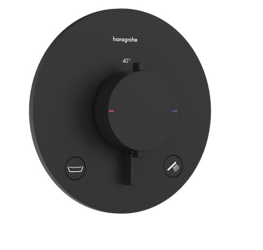 Термостат для душу прихованого монтажу Hansgrohe Ecostat Comfort S 2 споживача чорний матовий 33718670