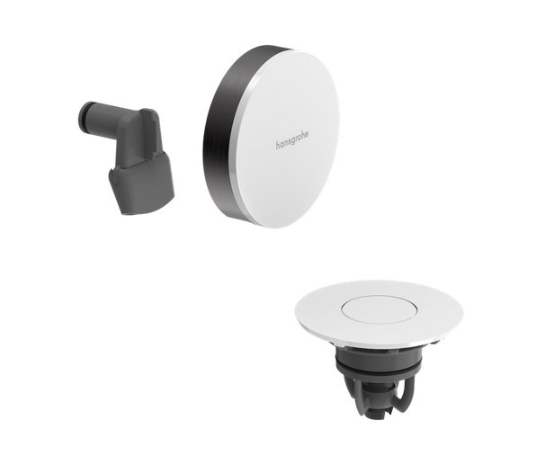 Внешняя часть для слива-перелива с наполнением для ванны Hansgrohe Exafill белый/черный матовый хром 58119340