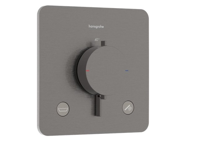 Термостат для душа скрытого монтажа Hansgrohe Ecostat Comfort Q 2 потребителя черный матовый хром 33717340