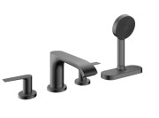 Смеситель на борт ванны Hansgrohe Vivenis с душевым гарнитуром черный матовый хром 75444340