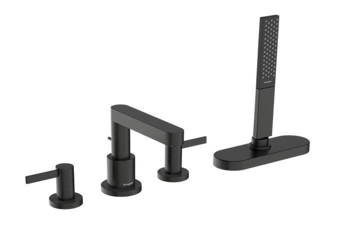 Змішувач на борт ванни Hansgrohe Finoris на 4 отвори чорний матовий хром 76444340